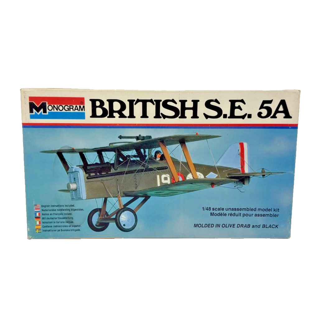 Monogram 5205 British S.E. 5A 1/48 Scale Plastic Model Kit Open Box